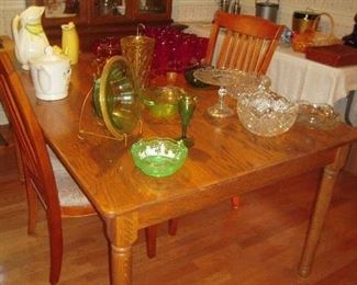 Oak table &2 chairs