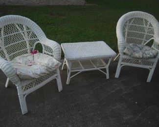 nice wicker chairs and table