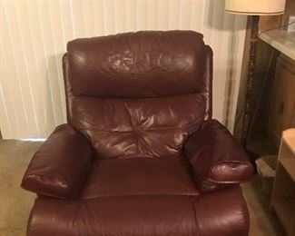 Leather style recliner-good condition