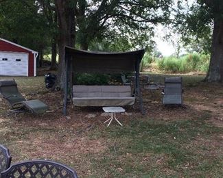 Several pieces of outdoor furniture