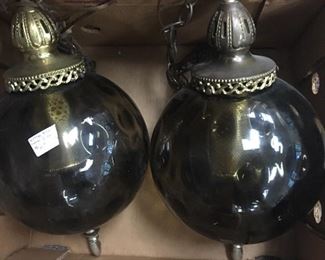 Vintage smoked globe hanging lights