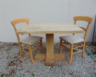 Butcher top table with matching chairs