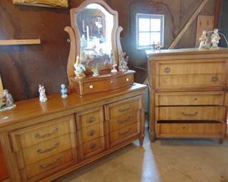 Matching dresser with mirror