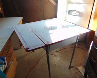 Porcelain Top - Vintage Table with two wings