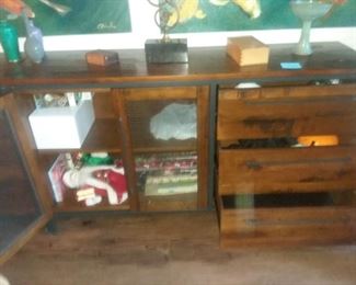 Price Cut - $300 ea - Rustic wood and iron "Insignia" Sideboard dresser from Scandinavian Designs. Have 2 of these. 64x18x36