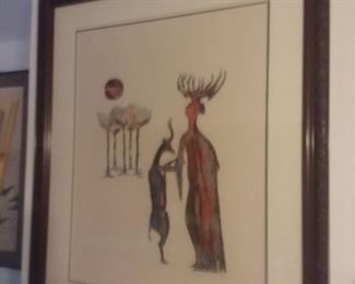 Price Cut - $150 - Original Linoleum print by Paul Dalwigk. 30x36