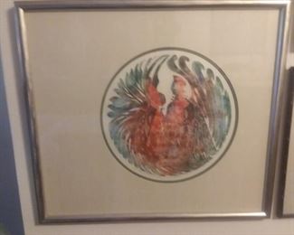 Price Cut - $100 - Original Linoleum print by Paul Dalwigk. 27x30
