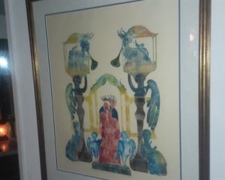 Price Cut - $150 - Original Linoleum print by Paul Dalwigk. 27x32