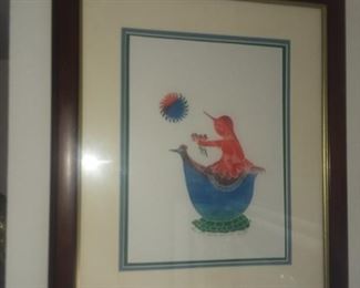 Price Cut - $50 - Original Linoleum print by Paul Dalwigk. 19x22