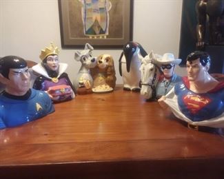 Price Cut - $25 ea ($50 for Lone Ranger) Character Cookie Jars - Lady and Tramp sold