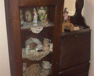 Antique Mahogany China Cabinet / Secretary Desk