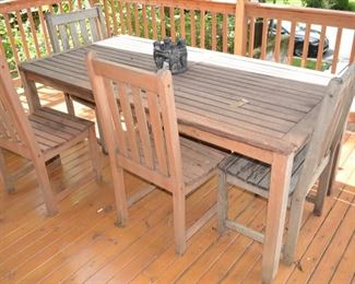 Teak patio Table and Chairs Set, Outdoor