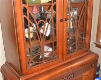 Very Nice Antique Waterfall China Cabinet, Unusual