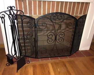 Fireplace Screen and Tools