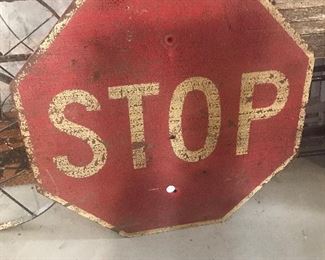 Metal stop sign