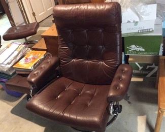 Ekornes mid century chair with ottoman