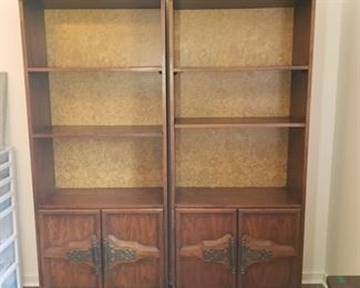 2 Vintage Wooden Shelf Cabinets https://ctbids.com/#!/description/share/237182