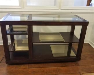Wood and Glass Shelf https://ctbids.com/#!/description/share/237160