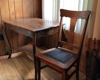 Oak table and 1 chair