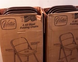 4 All Steel Folding Chairs, 2 sets.