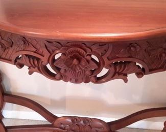 Stunning carved wood entryway/sofa table!