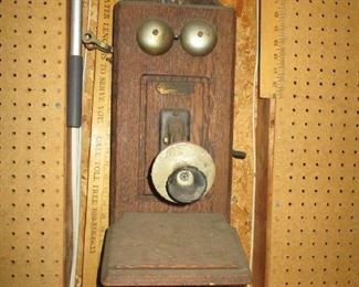 Antique oak telephone
