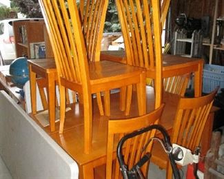 Dining table and eight chairs