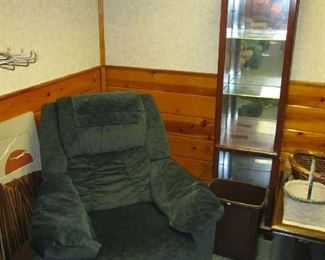 Recliner and curio cabinet