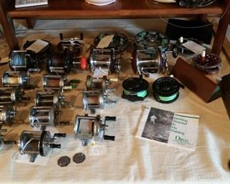 great collection of fishing reels