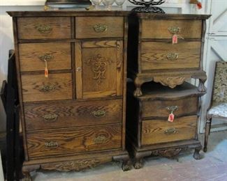 Oak Chest of Drawers with 2 matching Night Stands all sold separately 