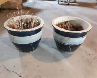 Two Matching Stoneware Planters