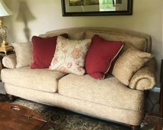 Ethan Allen Gold Damask Sofa