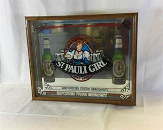 St. Pauli Girl Beer Framed Mirror https://ctbids.com/#!/description/share/232670