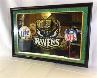 Ravens NFL Miller Lite Wood Framed Mirror  https://ctbids.com/#!/description/share/232675