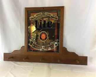 Miller Lite Wood Framed Mirror/Coatrack https://ctbids.com/#!/description/share/232676