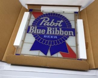 Vintage Pabst Blue Ribbon Beer - Glass Sign https://ctbids.com/#!/description/share/232677