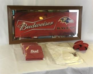 Baltimore Ravens Budweiser Wood Framed Mirror https://ctbids.com/#!/description/share/232777