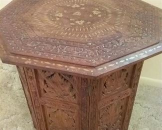 Ornate Wood End Table