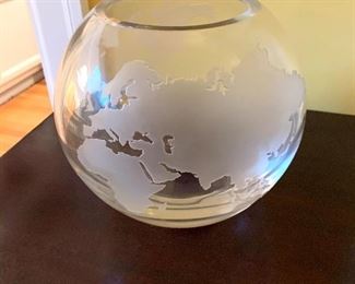 Globe etched bowl