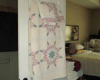 ANOTHER HAND-STITCHED QUILT WITH SHAMS