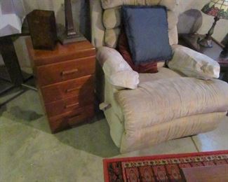 RECLINER AND SMALL CHEST