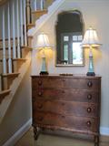 Beautiful book plate veneer chest of drawers, made in North Carolina