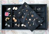 Gold pins and earrings