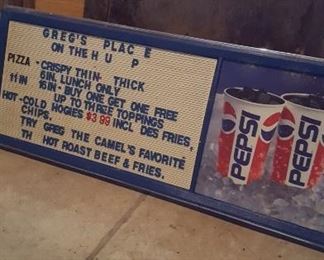 Pepsi Cola menu board