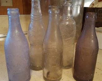 Rare soda bottles: Ko-ca Nola,  Enterprise, Al ,  Dominoe