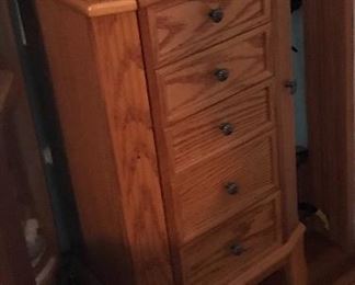 Oak jewelry cabinet