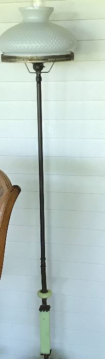 Vintage lamp with milk glass shade