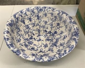 Bybee extra large blue splatter bowl