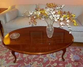 Coffee table, area rug