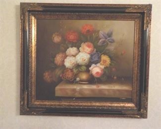 Faux oil floral painting